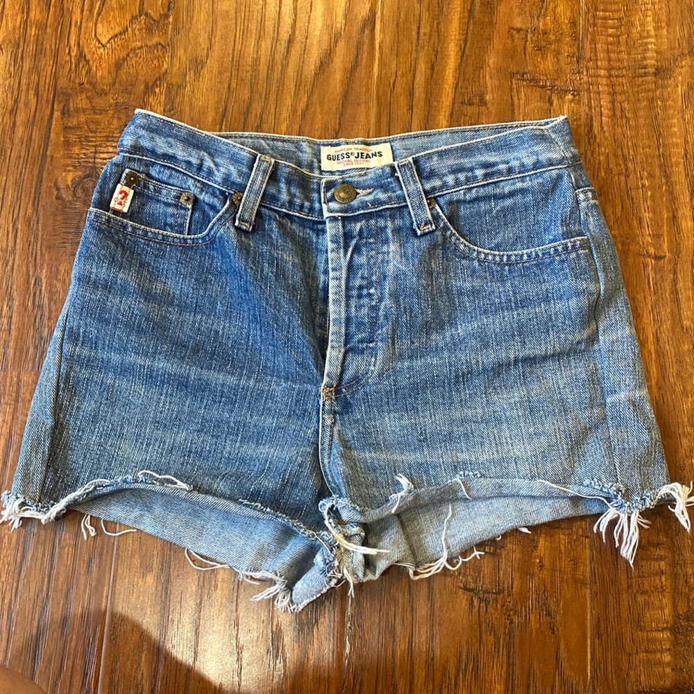 Guess jean shorts, vintage, worn